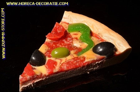 Pizza, punt, Salami, Kaas, Olijven GROOT - dummy (15x10 cm)