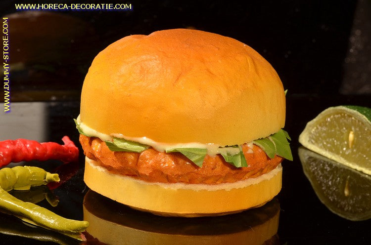 Hamburger (broodje) 10x8 cm dummy imitatie