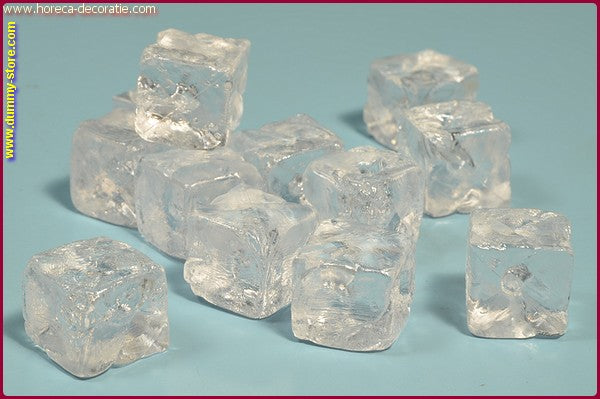 IJsblokjes, groot, 12 stuks - 30x30x30 mm - dummy namaak artikel voor foto en video