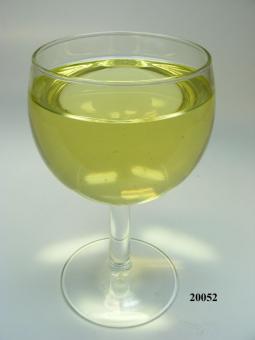 Wijnglas met witte wijn, korte voet (echt glas) dummy (8x14 cm)