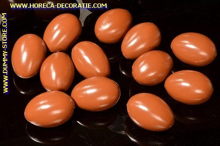 Decoratie Eieren, chocokleur, 12 stuks - 45x65 mm
